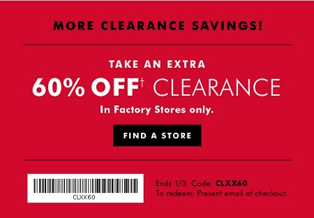 Coupon for: More clearance savings from Banana Republic Factory ...