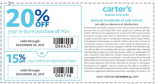 Coupon for: It’s over, now it's time to kick back at carter's ...