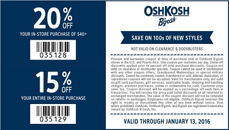 Coupon for: OshKosh B'gosh, Save with coupon ...