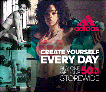 Coupon for: Buy one, get one with discount at adidas outlet store