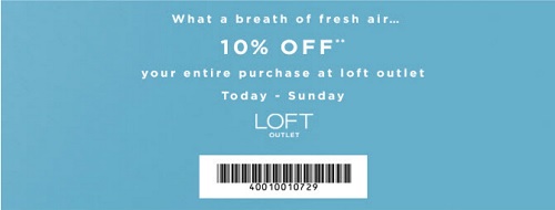 Coupon for: Save money with LOFT outlet coupon