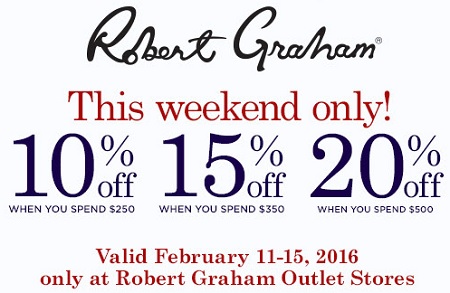 Coupon for: Presidents Sale at Robert Graham Outlet Stores