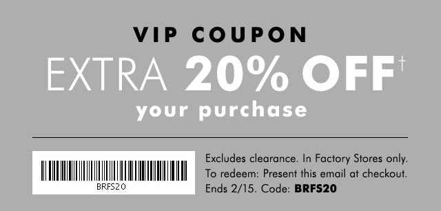 Coupon for: Banana Republic Factory VIP sale coupon