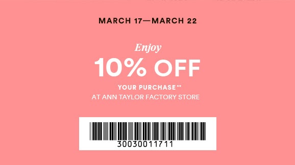 Coupon for: Enjoy The Dress Event at Ann Taylor Factory