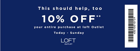 Coupon for: Spring styles on sale at LOFT Outlet Stores