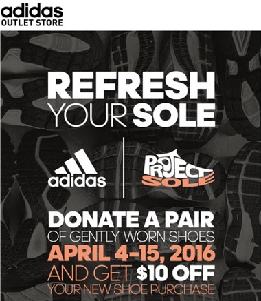 Coupon for: Refresh Your Sole at adidas outlet locations