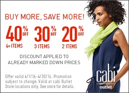 Coupon for: BOGO offer at Cabi outlets at Tanger Outlets