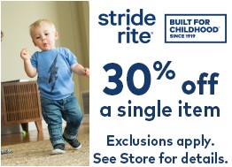 Coupon for: stride rite stores at Tanger Outlets offers a discount