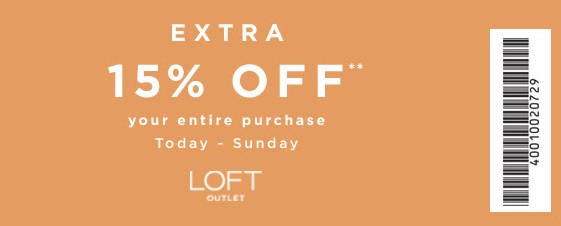 Coupon for: Bright idea: shop with discounts at LOFT Outlets