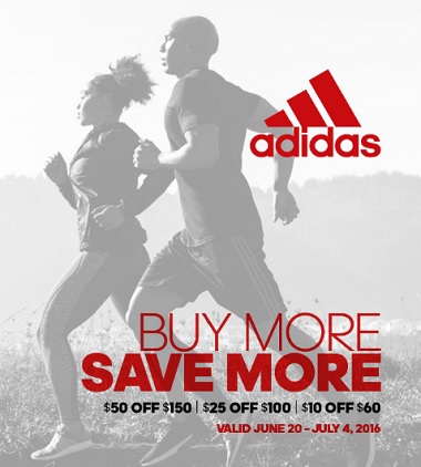 Coupon for: Buy More, Save More at adidas outlets