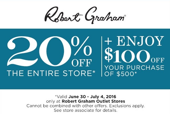 Coupon for: 4th of July Sale at Robert Graham Outlets