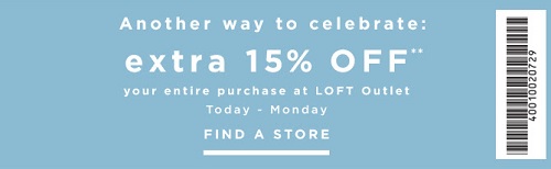 Coupon for: 4th of July Blowout Sale at LOFT outlets