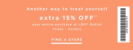 Coupon for: Save with coupon at LOFT outlet stores