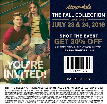 Coupon for: Save at Aéropostale Factory Stores