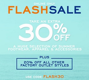 Coupon for: Online Flash Sale at G.H. Bass & Co. Factory Outlet