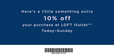 Coupon for: U.S. LOFT Outlets Deal: Get extra discount with coupon