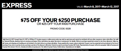 Coupon for: Up to $75 off your purchase at U.S. Express stores