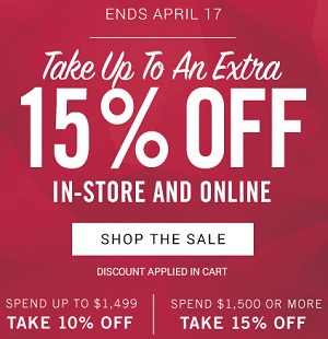 Coupon for: Zales Outlets: Up to an extra 15% off