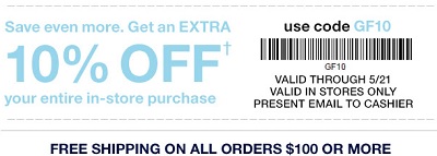 Coupon for: U.S. Gap Factory Deal: Print the coupon and save money