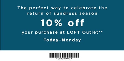 Coupon for: Save even more than usually at LOFT Outlet Stores