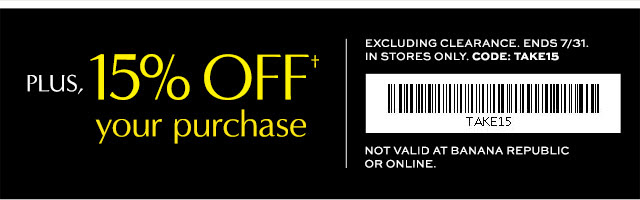 Coupon for: Banana Republic Factory Store, Clearance event