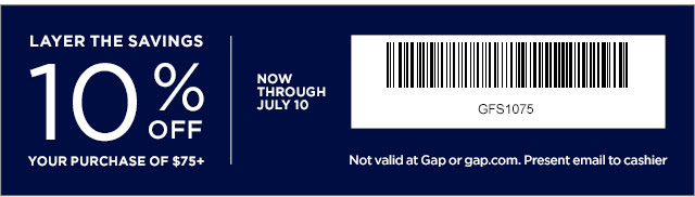 Coupon for: Gap Factory, Mid - Summer Refresh