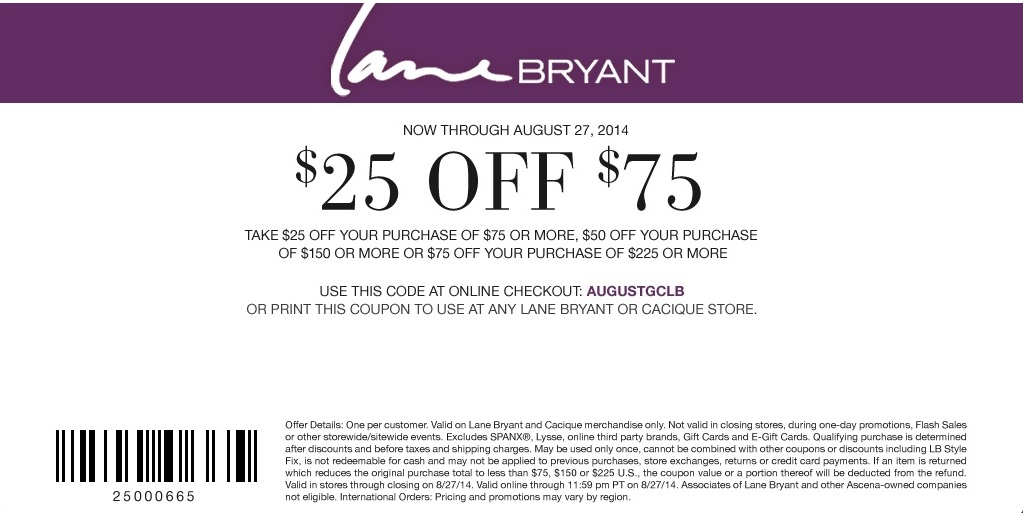 Coupon for: Lane Bryant, spend more, save more