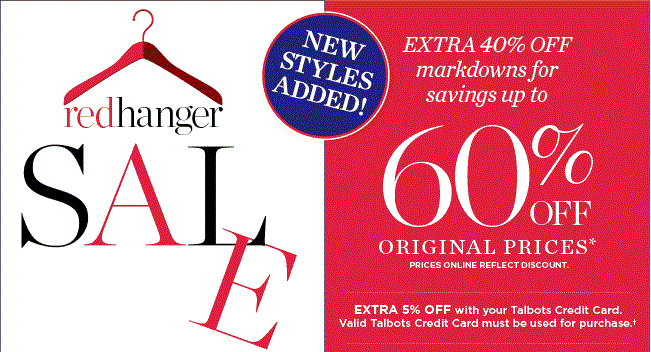 Coupon for: Talbots, Redhanger SALE